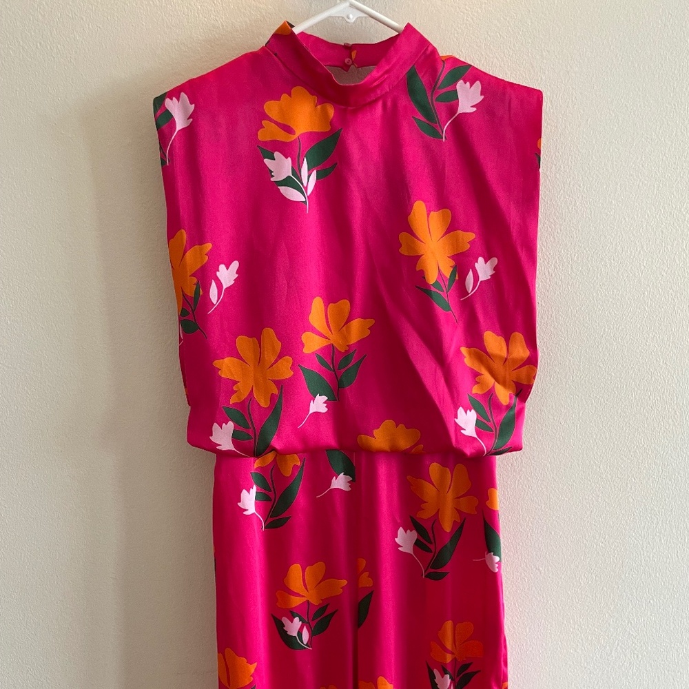 Zara Pink Silk Jumpsuit